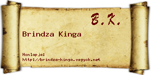 Brindza Kinga névjegykártya